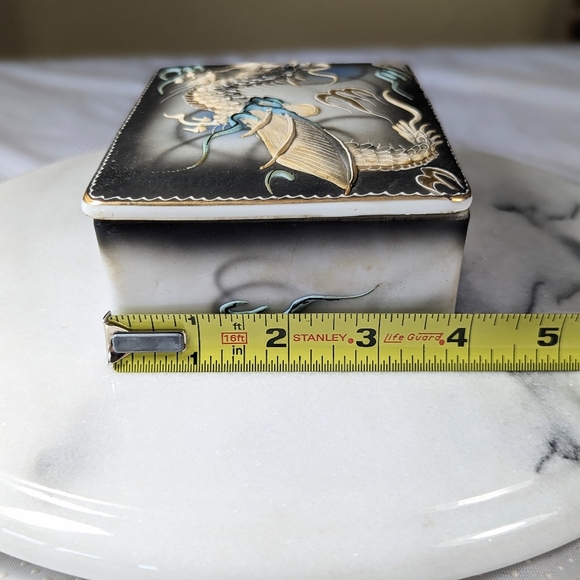 Vintage Acra China Dragonware Trinket Jewelry Box And Ashtray Moriage - Picture 10 of 12